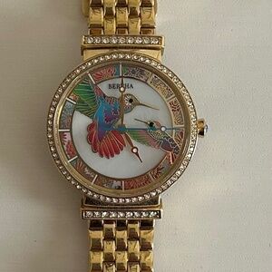 Bertha Emily Mother of Pearl Hummingbird Watch